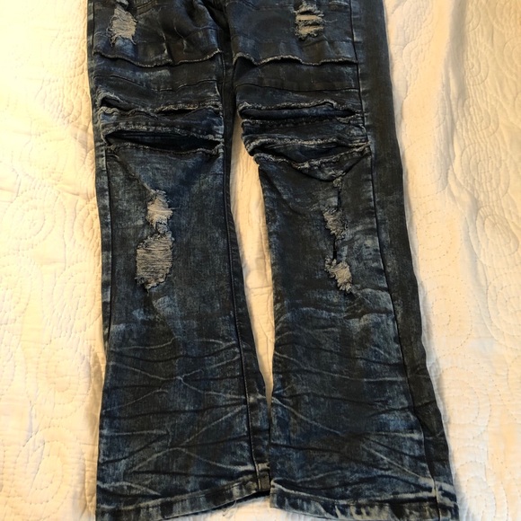 Denim house sz 34 distressed stacked moto jeans - Picture 3 of 6